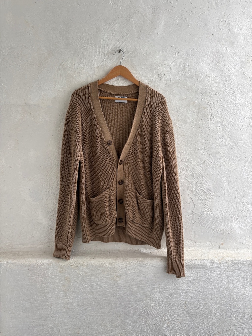 100% cotton knit ribbed cardigan